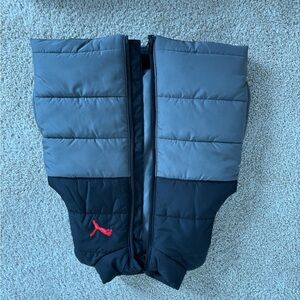 Puma Kids Puffer Vest in Gray and Black with Red Logo